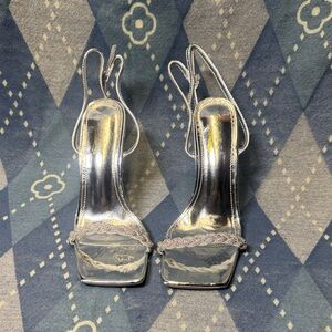 Glaze Silver Strappy Heels